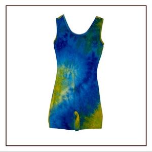 Neon Tie-Dye Biketard